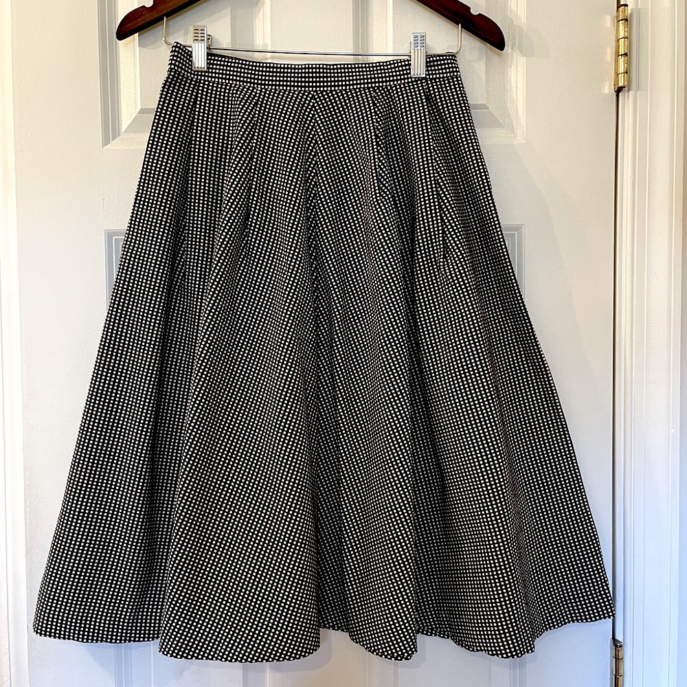 Forever21 Black&White Gingham Pleated Skirt